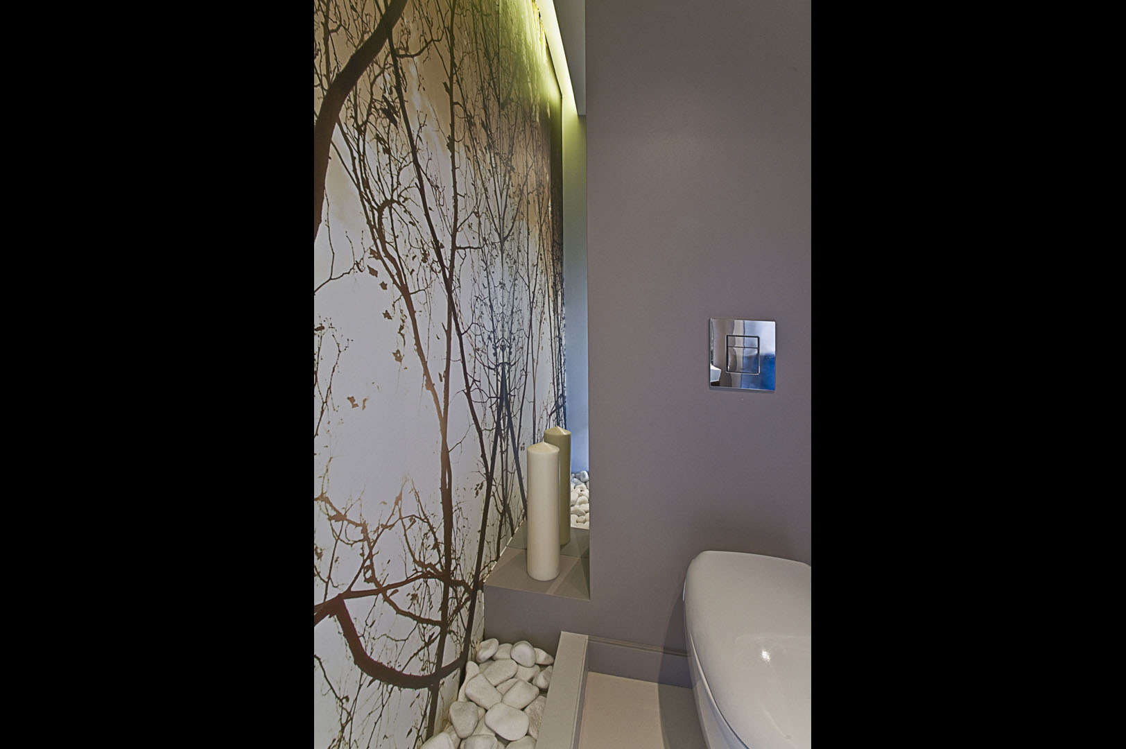 06 sedes lustro fototapeta kamienie świeca